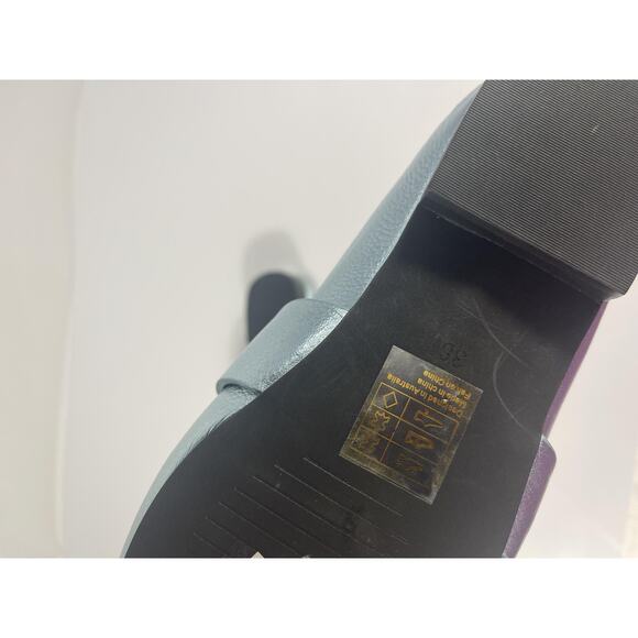 Sol Sana Renold Slide Shoes Women's Size 36 Blue Metallic Leather Loafers New - Picture 8 of 9